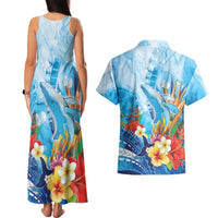 Polynesia Humpback Whale Couples Matching Tank Maxi Dress and Hawaiian Shirt Ocean Style LT05 - Polynesian Pride