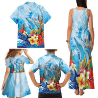 Polynesia Humpback Whale Family Matching Tank Maxi Dress and Hawaiian Shirt Ocean Style LT05 - Polynesian Pride