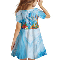 Polynesia Humpback Whale Kid Short Sleeve Dress Ocean Style