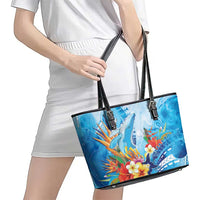 Polynesia Humpback Whale Leather Tote Bag Ocean Style LT05 - Polynesian Pride