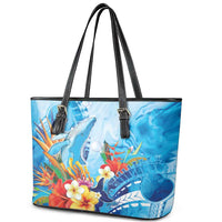Polynesia Humpback Whale Leather Tote Bag Ocean Style LT05 - Polynesian Pride