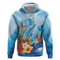 Polynesia Humpback Whale Zip Hoodie Ocean Style