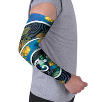 New Zealand Tui Bird Arm Sleeves Maori Koru With Kowhai Flowers