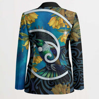 New Zealand Tui Bird Blazer Maori Koru With Kowhai Flowers LT05 - Polynesian Pride