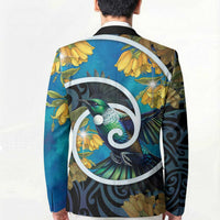 New Zealand Tui Bird Blazer Maori Koru With Kowhai Flowers LT05 - Polynesian Pride