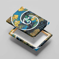 New Zealand Tui Bird Canvas Wall Art Maori Koru With Kowhai Flowers