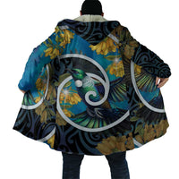 New Zealand Tui Bird Cloak Maori Koru With Kowhai Flowers LT05 - Polynesian Pride