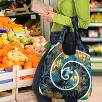New Zealand Tui Bird Grocery Bag Maori Koru With Kowhai Flowers LT05 - Polynesian Pride