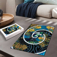 New Zealand Tui Bird Puzzle Maori Koru With Kowhai Flowers LT05 - Polynesian Pride