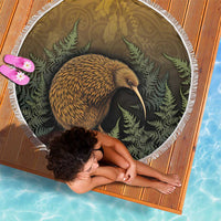 New Zealand Kiwi Bird Beach Blanket Silver Fern Mix Maori Pattern LT05 - Polynesian Pride