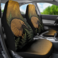 New Zealand Kiwi Bird Car Seat Cover Silver Fern Mix Maori Pattern LT05 - Polynesian Pride