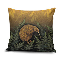 New Zealand Kiwi Bird Pillow Cover Silver Fern Mix Maori Pattern LT05 Brown - Polynesian Pride