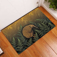 New Zealand Kiwi Bird Rubber Doormat Silver Fern Mix Maori Pattern LT05 - Polynesian Pride