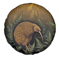 New Zealand Kiwi Bird Spare Tire Cover Silver Fern Mix Maori Pattern LT05 - Polynesian Pride