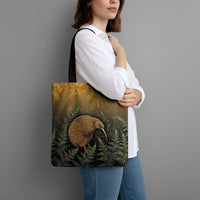 New Zealand Kiwi Bird Tote Bag Silver Fern Mix Maori Pattern LT05 - Polynesian Pride