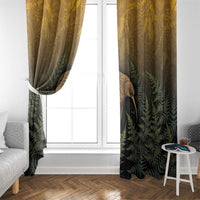 New Zealand Kiwi Bird Window Curtain Silver Fern Mix Maori Pattern LT05 - Polynesian Pride