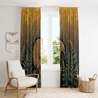 New Zealand Kiwi Bird Window Curtain Silver Fern Mix Maori Pattern LT05 - Polynesian Pride