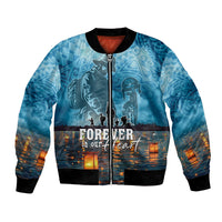 Hawaii Memorial Day Lantern Floating Bomber Jacket Always In Our Hearts LT05 Unisex Blue - Polynesian Pride