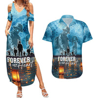 Hawaii Memorial Day Lantern Floating Couples Matching Summer Maxi Dress and Hawaiian Shirt Always In Our Hearts LT05 Blue - Polynesian Pride