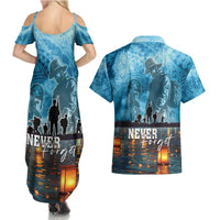 Hawaii Memorial Day Lantern Floating Couples Matching Summer Maxi Dress and Hawaiian Shirt Always In Our Hearts LT05 - Polynesian Pride
