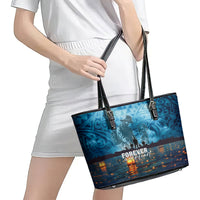 Hawaii Memorial Day Lantern Floating Leather Tote Bag Always In Our Hearts LT05 - Polynesian Pride