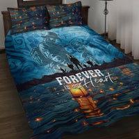 Hawaii Memorial Day Lantern Floating Quilt Bed Set Always In Our Hearts LT05 Blue - Polynesian Pride