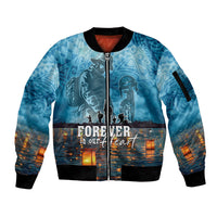 Hawaii Memorial Day Lantern Floating Sleeve Zip Bomber Jacket Always In Our Hearts LT05 Unisex Blue - Polynesian Pride