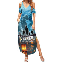 Hawaii Memorial Day Lantern Floating Summer Maxi Dress Always In Our Hearts LT05 Women Blue - Polynesian Pride