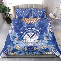 Marshall Islands Jemenei Day Bedding Set Polynesian Tribal Tattoo Seashell Necklace