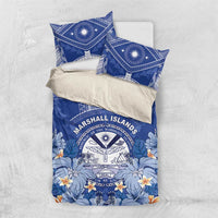 Marshall Islands Jemenei Day Bedding Set Polynesian Tribal Tattoo Seashell Necklace