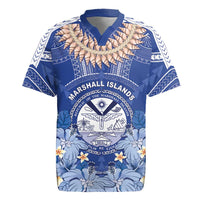 Marshall Islands Jemenei Day Rugby Jersey Polynesian Tribal Tattoo Seashell Necklace