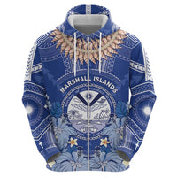 Marshall Islands Jemenei Day Zip Hoodie Polynesian Tribal Tattoo Seashell Necklace LT05 - Polynesian Pride