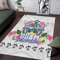 Guam Chamorro Liberation Day Area Rug 82nd Anniversary LT05 White - Polynesian Pride
