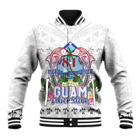 Guam Chamorro Liberation Day Baseball Jacket 82nd Anniversary LT05 Unisex White - Polynesian Pride