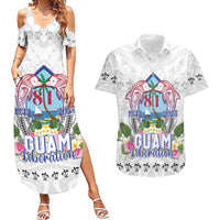 Guam Chamorro Liberation Day Couples Matching Summer Maxi Dress and Hawaiian Shirt 82nd Anniversary LT05 White - Polynesian Pride