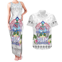 Guam Chamorro Liberation Day Couples Matching Tank Maxi Dress and Hawaiian Shirt 82nd Anniversary LT05 White - Polynesian Pride
