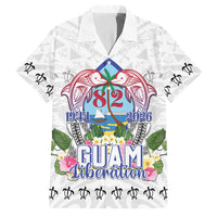Guam Chamorro Liberation Day Family Matching Off Shoulder Short Dress and Hawaiian Shirt 82nd Anniversary LT05 Dad's Shirt - Short Sleeve White - Polynesian Pride