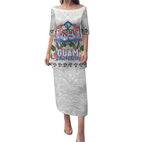 Guam Chamorro Liberation Day Family Matching Puletasi and Hawaiian Shirt 82nd Anniversary LT05 Mom's Dress White - Polynesian Pride
