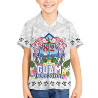 Guam Chamorro Liberation Day Family Matching Puletasi and Hawaiian Shirt 82nd Anniversary LT05 Son's Shirt White - Polynesian Pride