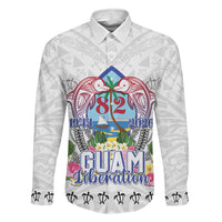 Guam Chamorro Liberation Day Family Matching Short Sleeve Bodycon Dress and Hawaiian Shirt 82nd Anniversary LT05 Dad's Shirt - Long Sleeve White - Polynesian Pride