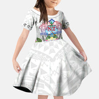 Guam Chamorro Liberation Day Family Matching Tank Maxi Dress and Hawaiian Shirt 82nd Anniversary LT05 Daughter's Dress White - Polynesian Pride