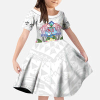 Guam Chamorro Liberation Day Kid Short Sleeve Dress 82nd Anniversary LT05 KID White - Polynesian Pride