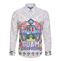 Guam Chamorro Liberation Day Long Sleeve Button Shirt 82nd Anniversary LT05 Unisex White - Polynesian Pride