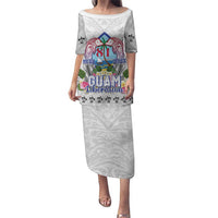 Guam Chamorro Liberation Day Puletasi 82nd Anniversary LT05 Long Dress White - Polynesian Pride