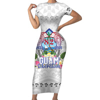 Guam Chamorro Liberation Day Short Sleeve Bodycon Dress 82nd Anniversary LT05 Long Dress White - Polynesian Pride