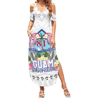 Guam Chamorro Liberation Day Summer Maxi Dress 82nd Anniversary LT05 Women White - Polynesian Pride