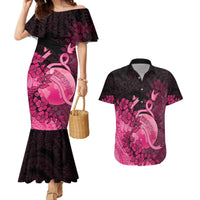Personalised Cancer Fighter Couples Matching Mermaid Dress and Hawaiian Shirt I Beat Cancer
