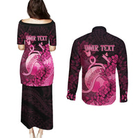 Personalised Cancer Fighter Couples Matching Puletasi and Long Sleeve Button Shirt I Beat Cancer LT05 - Polynesian Pride