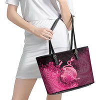 Cancer Fighter Leather Tote Bag I Beat Cancer LT05 - Polynesian Pride