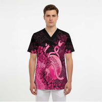 Personalised Cancer Fighter Scrub Top I Beat Cancer LT05 - Polynesian Pride